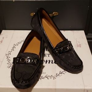 Black coach slippers